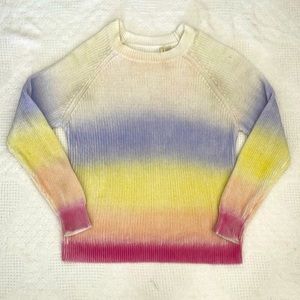 Anthropologie Moth Crewneck Sweater Women’s Small Ombré Rainbow Cotton Blend